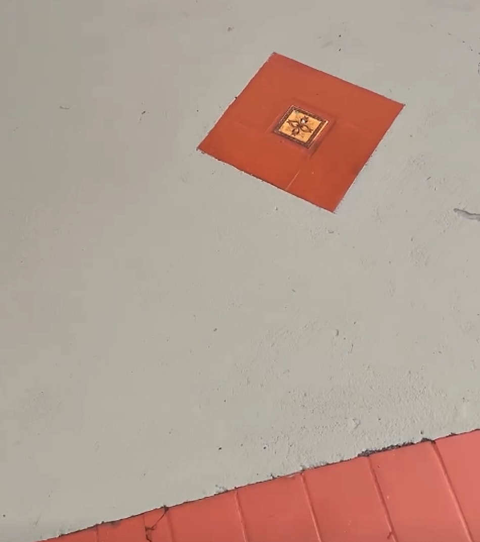 Depois: Piso externo pintado